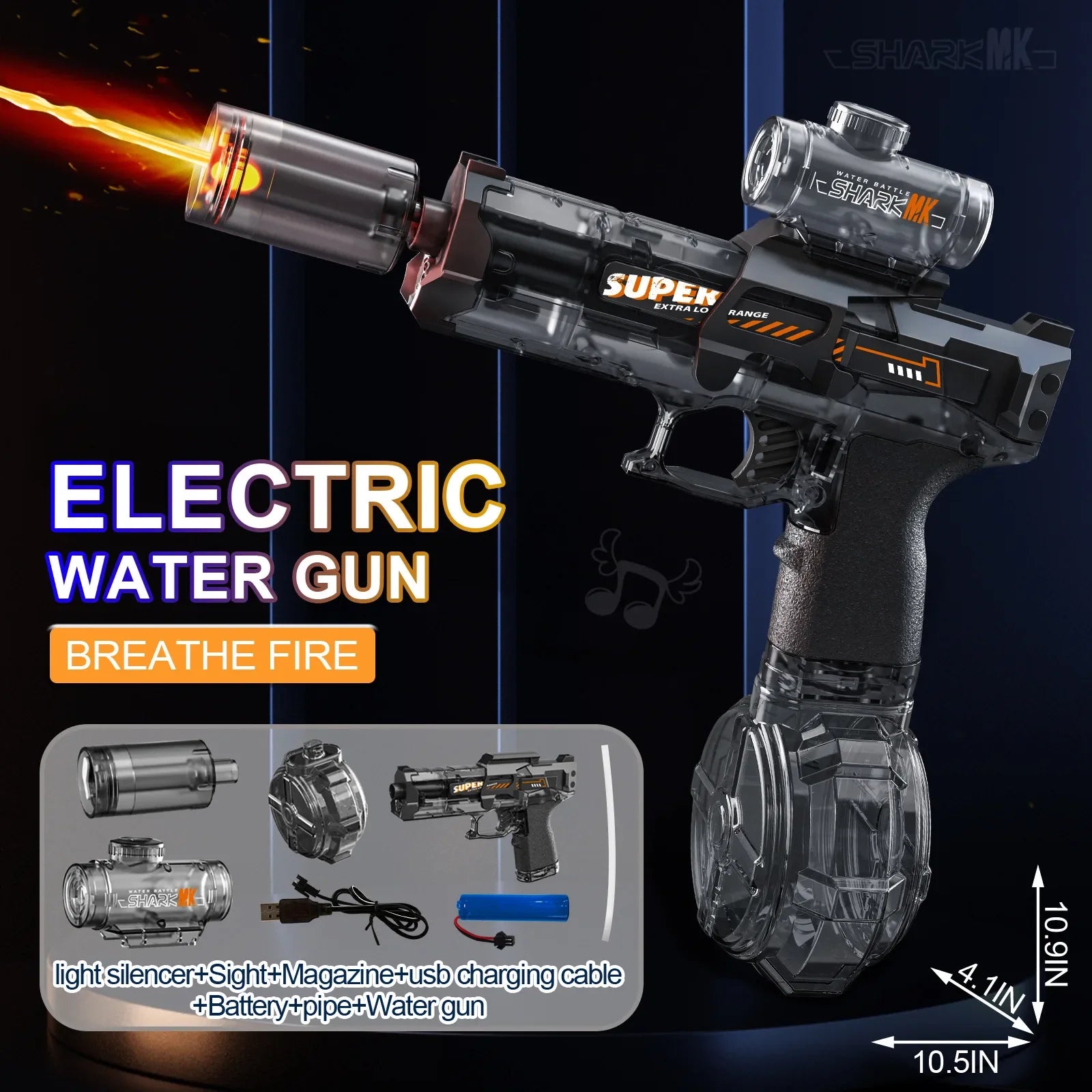 LED Light-Up Electric Water Blaster – Rechargeable & Auto-Firing