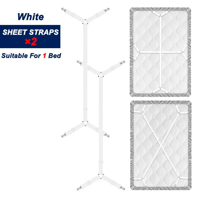 No-Slip Bed Sheet Holders & Straps Set – Secure, Hassle-Free Bedding Fixation