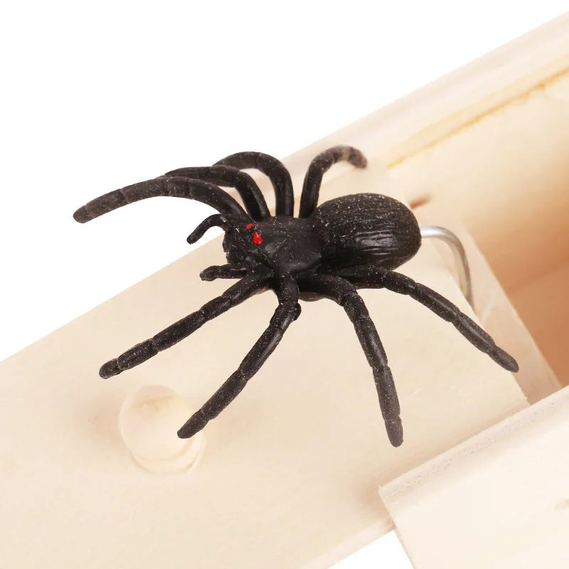 Wooden Spider Prank Box – Hilarious Trick Toy for Scares and Laughs