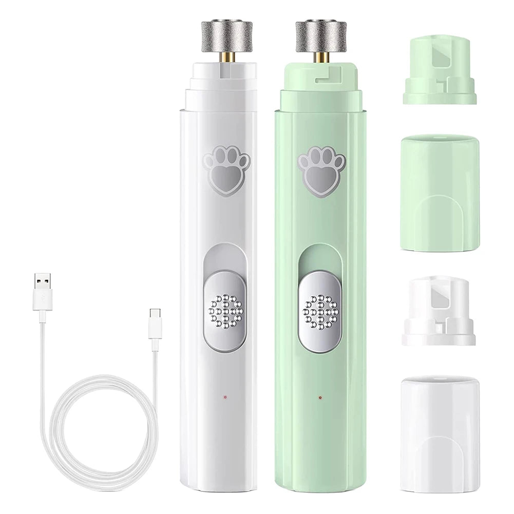 Electric Pet Nail Grinder with LED Light, 2-Speed, USB Rechargeable