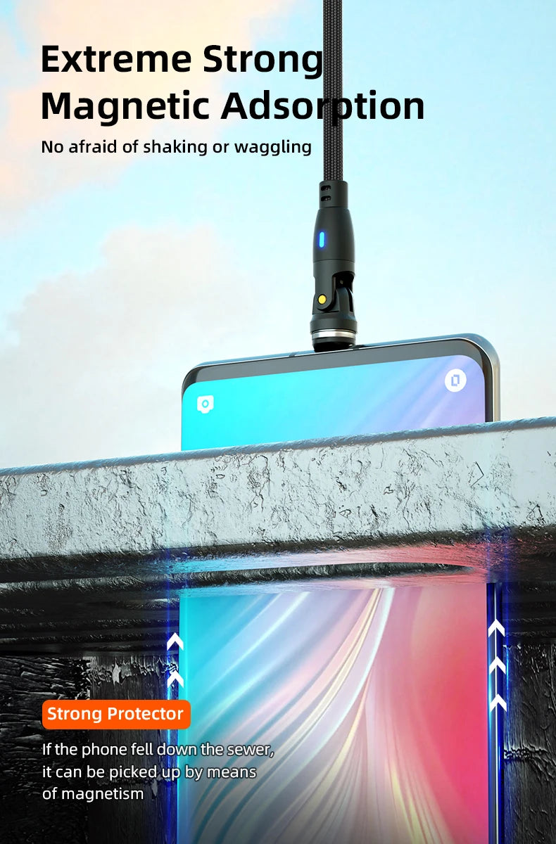 100W Magnetic USB Type-C Fast Charging 3-in-1 Cable