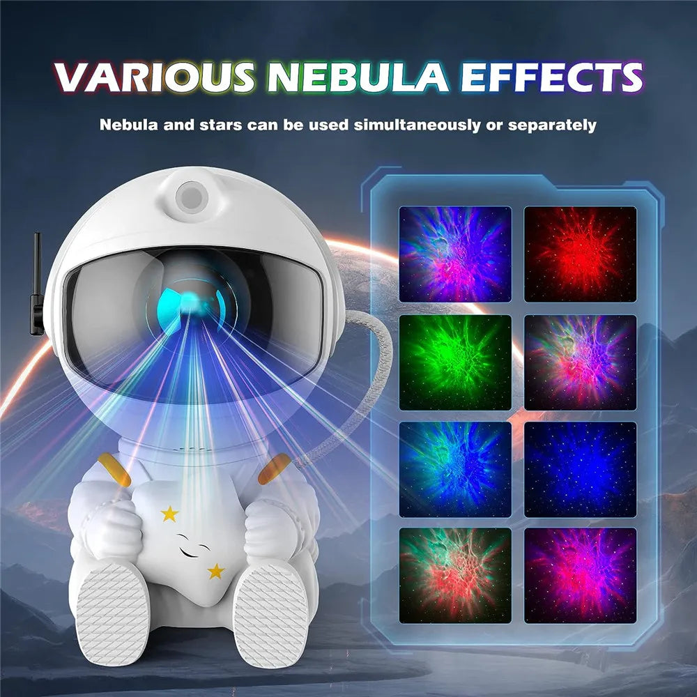Astronaut Galaxy Star Projector Night Light – LED Nebula Ceiling Lamp