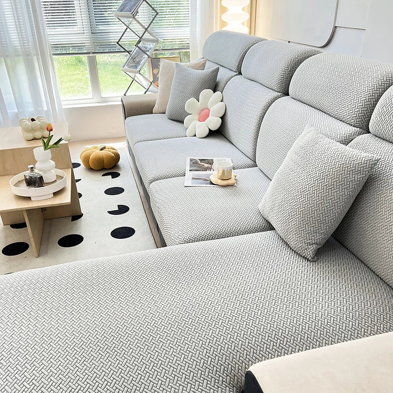Stretch Jacquard Sofa Cover – Soft, Snug, and Stylish Protection