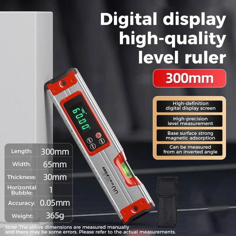 Pro Digital Magnetic Spirit Level – LED Angle Finder(20/30/40 cm | 8″/12″/16″)
