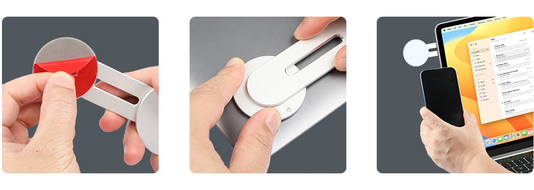 Slim Magnetic iPhone Mount for Laptops – 180° Adjustable Continuity Flip Holder