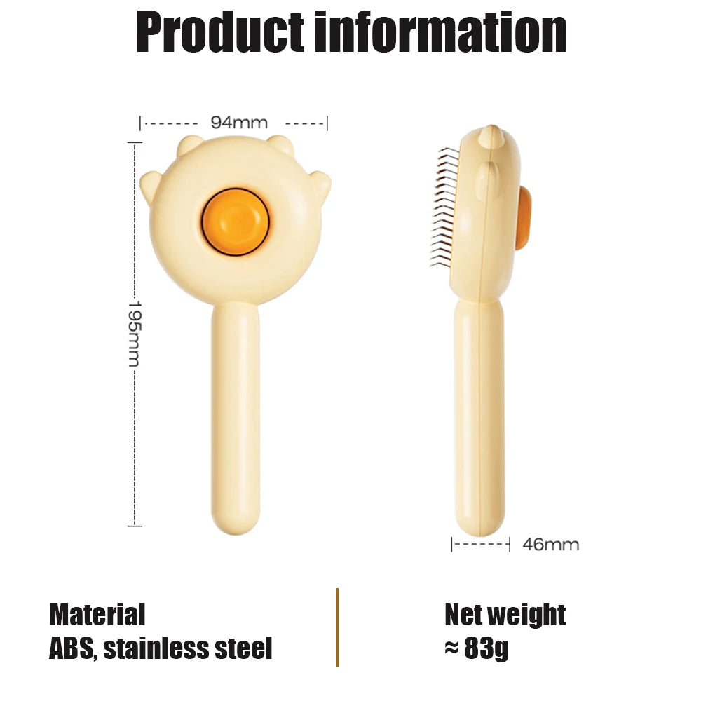 Self-Cleaning Pet Grooming Brush with Massage Needles