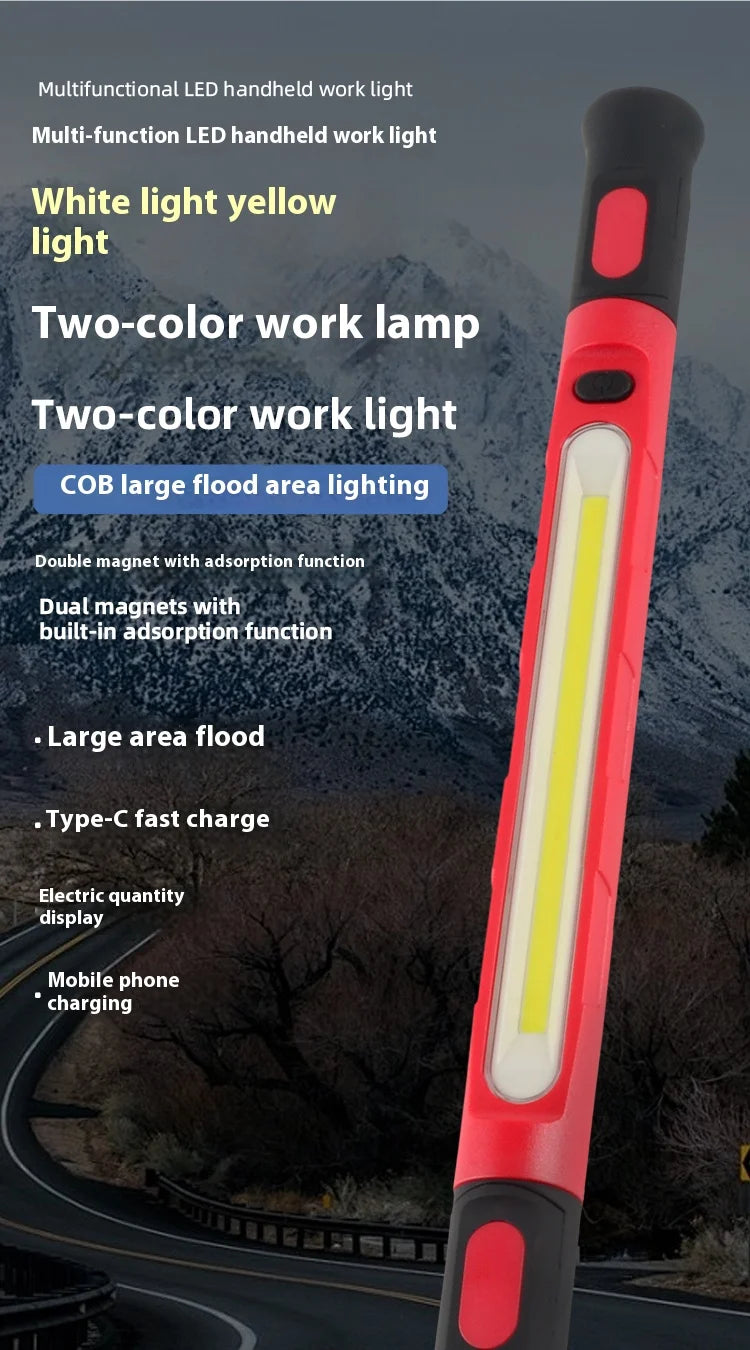 Rechargeable Magnetic COB Work Light – 360° Rotating LED Inspection Lamp
