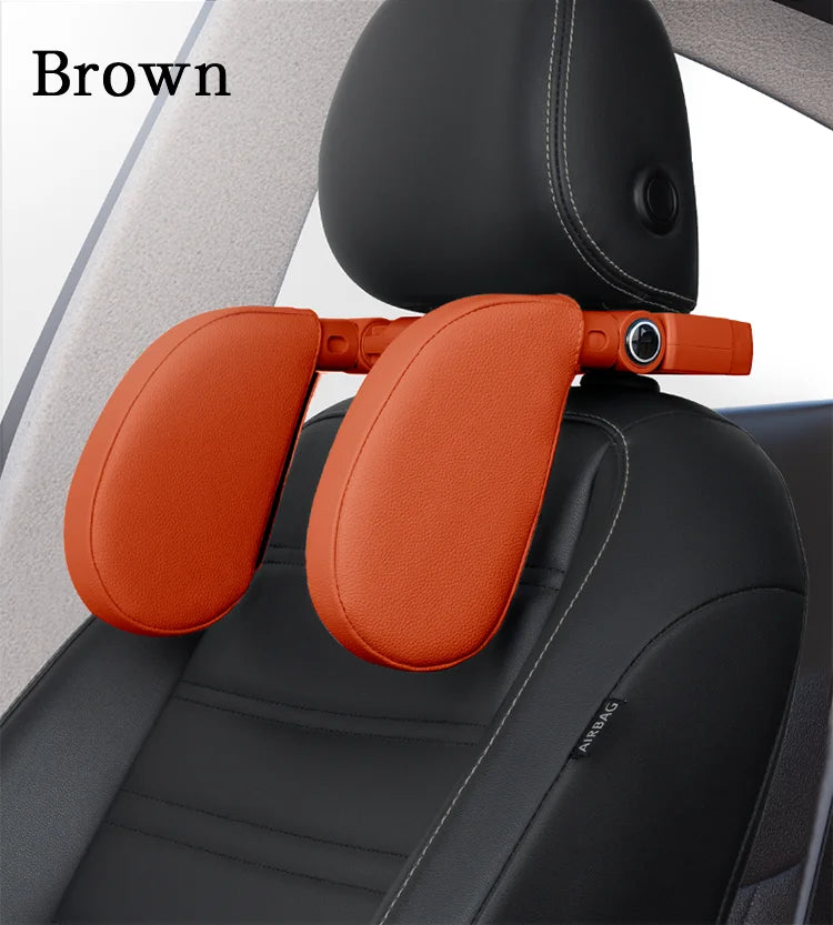 Adjustable 180° Car Seat Headrest Pillow with Memory Foam Support