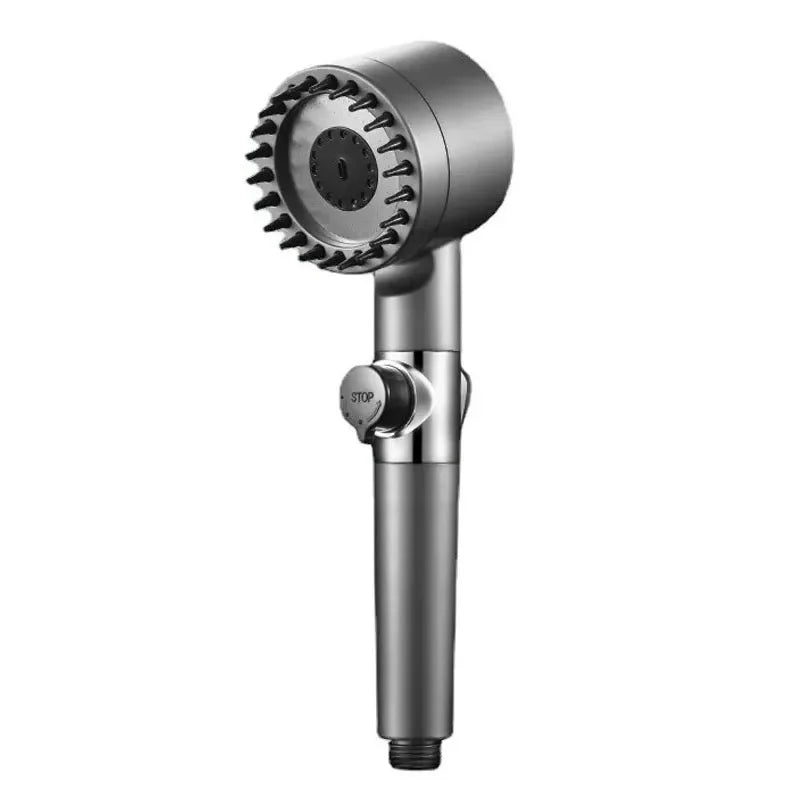 High-Pressure Shower Head with Adjustable Spray & Built-in Massage Brush