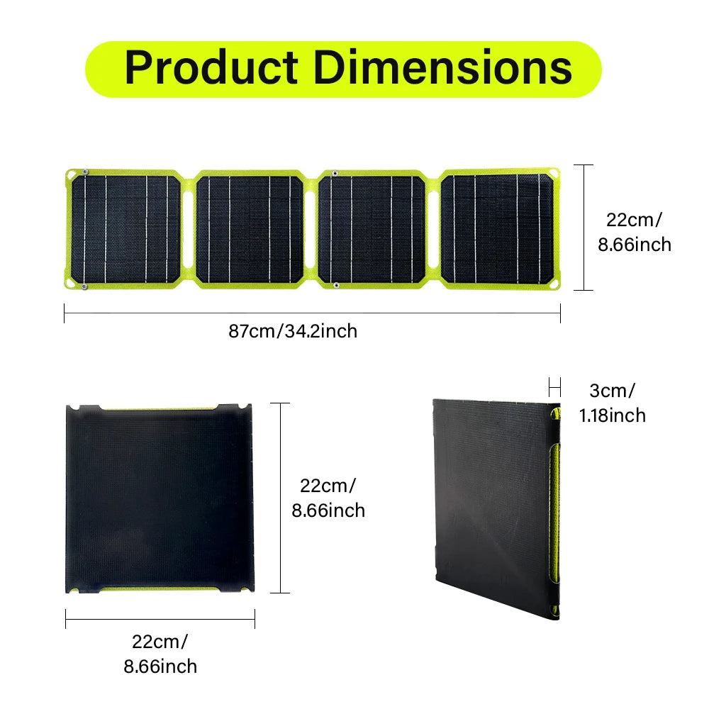JMUYTOP Outdoor Portable Solar Panel Charger - 21W/40W