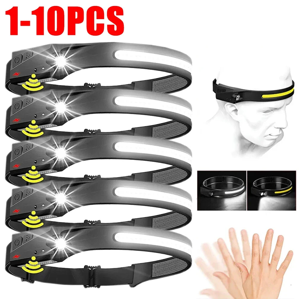 Rechargeable LED Sensor Headlamp with Adjustable Modes
