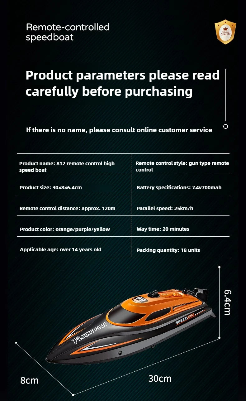 High-Speed 2.4GHz RC Racing Speedboat – Waterproof & Self-Righting