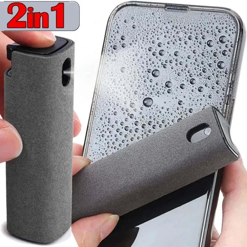 3-in-1 Portable Screen Cleaning Spray with Microfiber Cloth