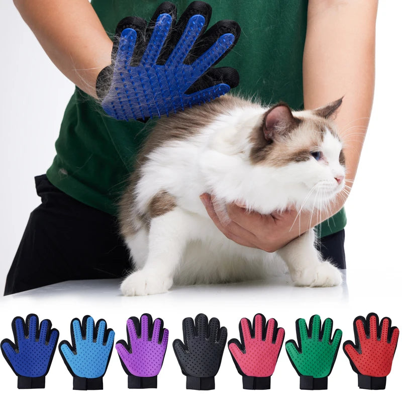 Pet Grooming Glove – Gentle Deshedding and Massage Glove for Cats & Dogs