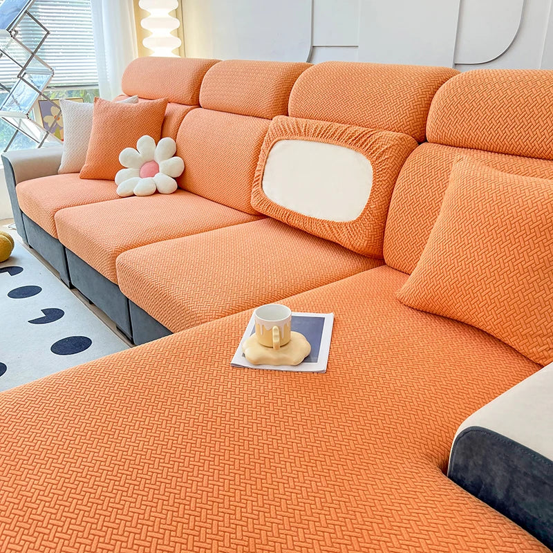 Stretch Jacquard Sofa Cover – Soft, Snug, and Stylish Protection