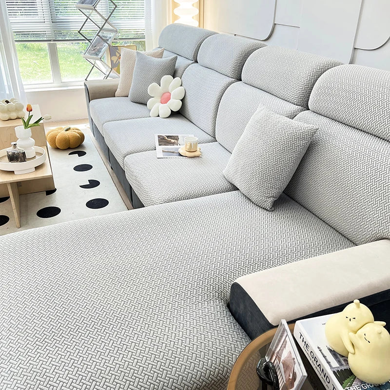 Stretch Jacquard Sofa Cover – Soft, Snug, and Stylish Protection