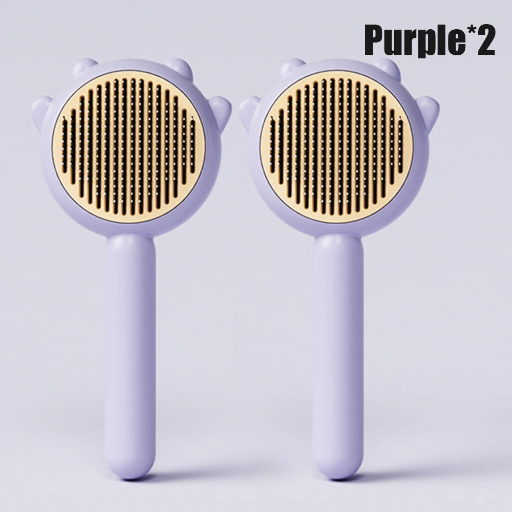 Self-Cleaning Pet Grooming Brush with Massage Needles