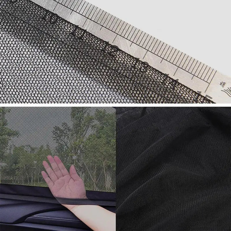 Universal Car Window Sunshade Mesh Curtains – UV Protection & Privacy