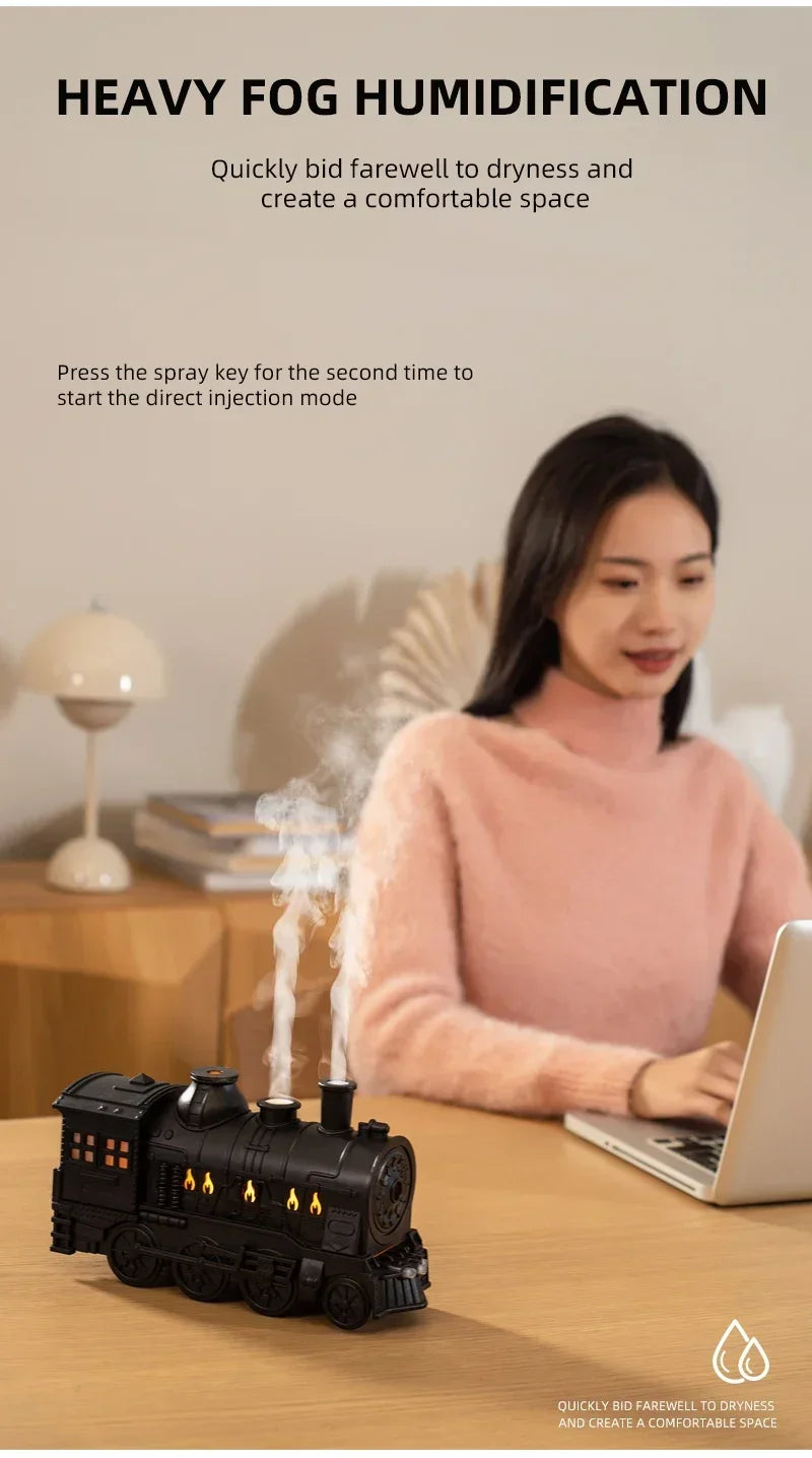 Retro Train Essential Oil Diffuser & Cool Mist Humidifier