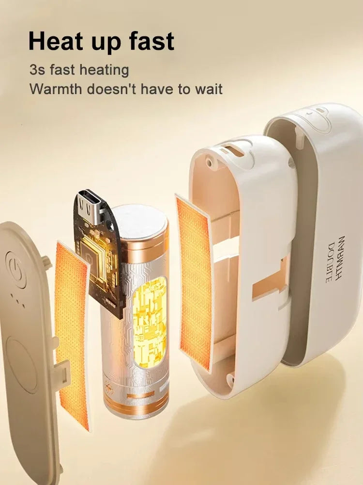 2-in-1 Magnetic Rechargeable Hand Warmers – Portable & Long-Lasting Pocket Heater