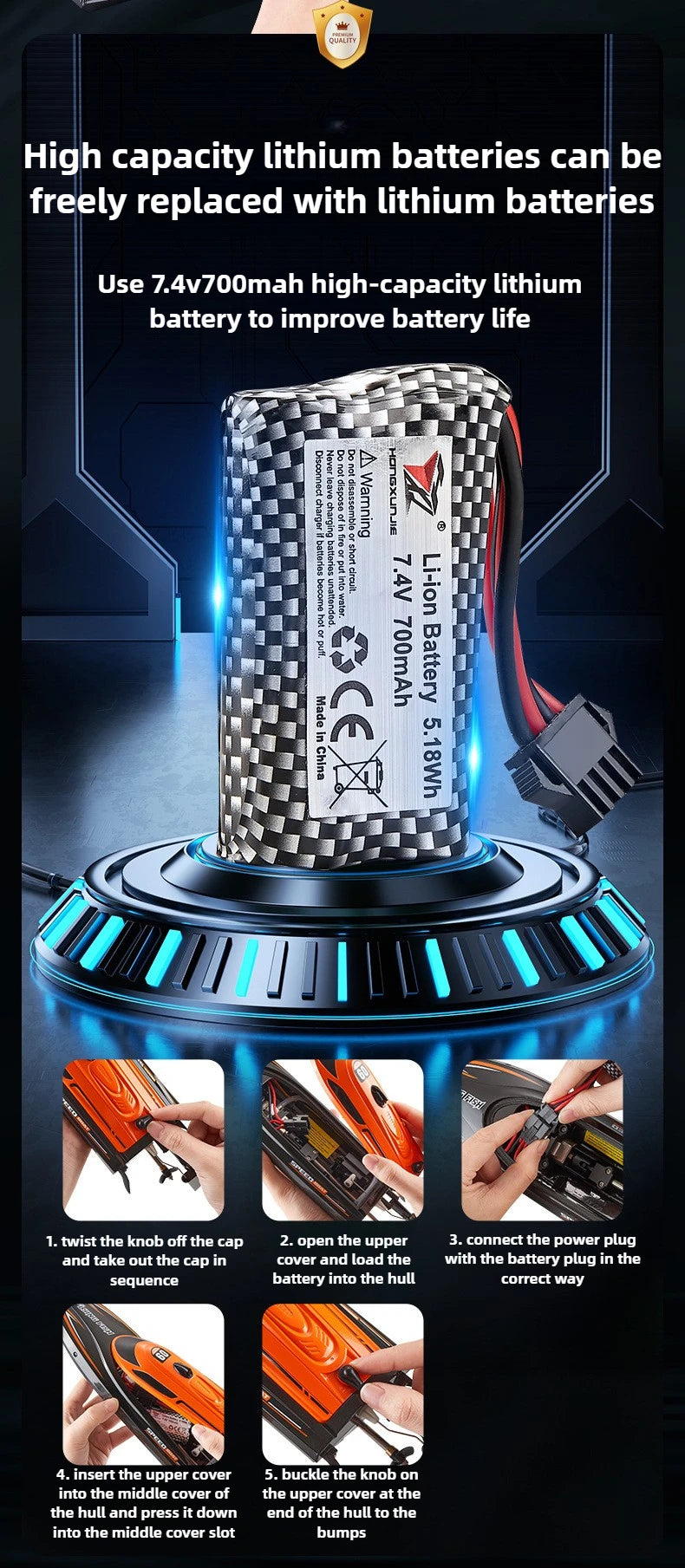 High-Speed 2.4GHz RC Racing Speedboat – Waterproof & Self-Righting