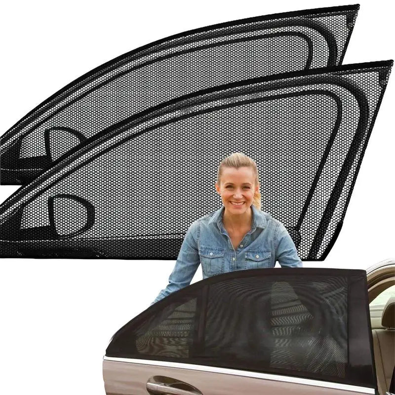 Universal Car Window Sunshade Mesh Curtains – UV Protection & Privacy