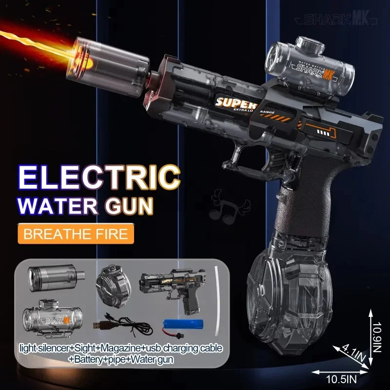 LED Light-Up Electric Water Blaster – Rechargeable & Auto-Firing