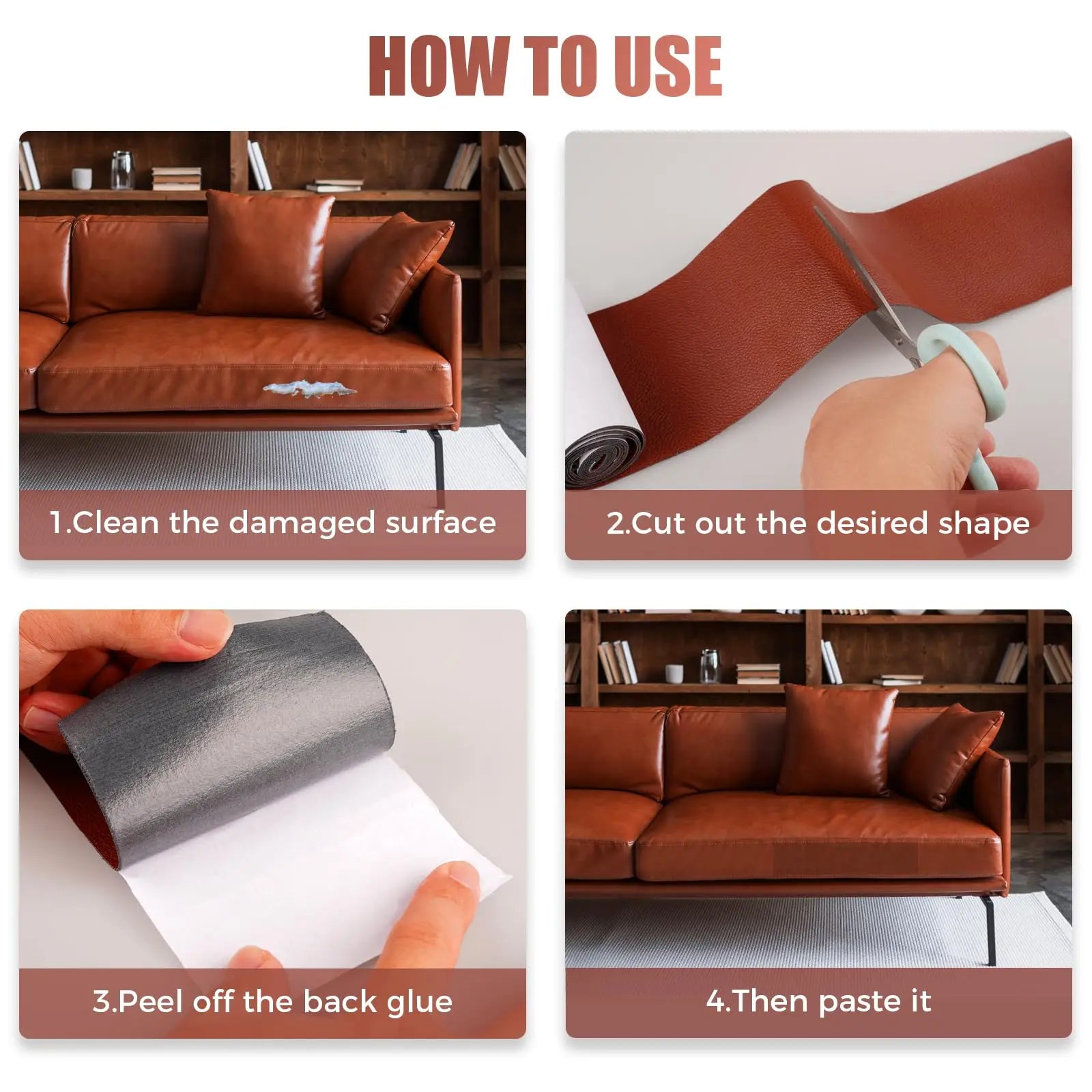 Self-Adhesive Leather Repair Patch – Easy Fix for Sofas, Chairs, Bags & More