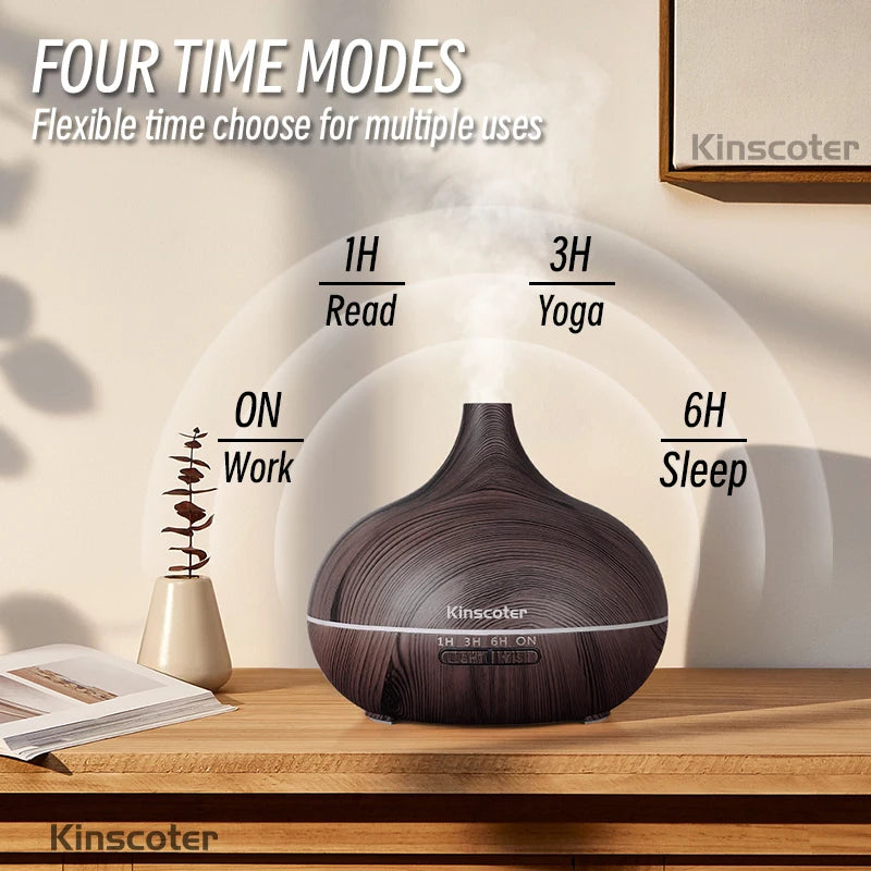 500ml Ultrasonic Aromatherapy Diffuser with Remote & 7-Color LED Lights