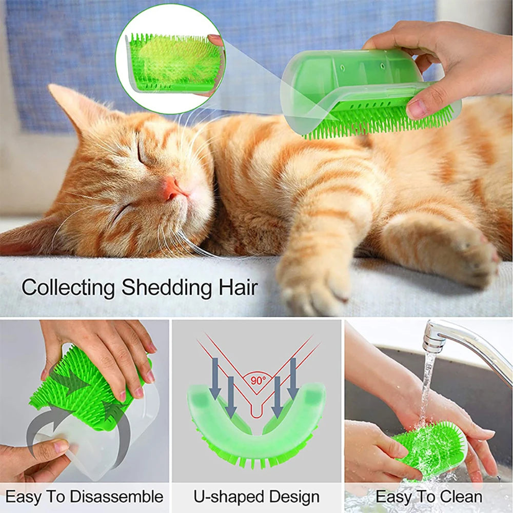 Cat Self-Grooming Scratcher Brush and Massager