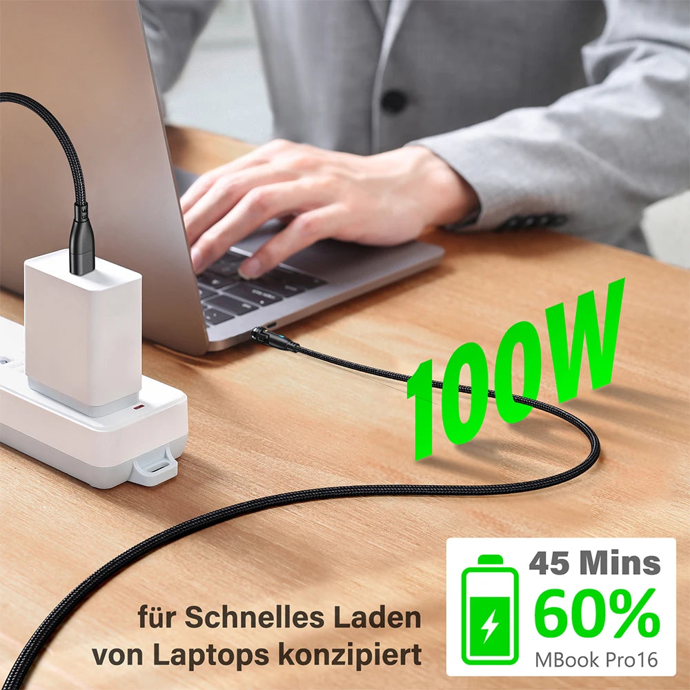 100W Magnetic USB Type-C Fast Charging 3-in-1 Cable