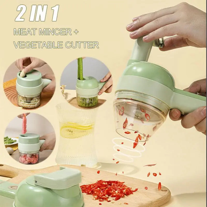 4-in-1 Handheld Electric Vegetable Cutter & Cooking Gadget