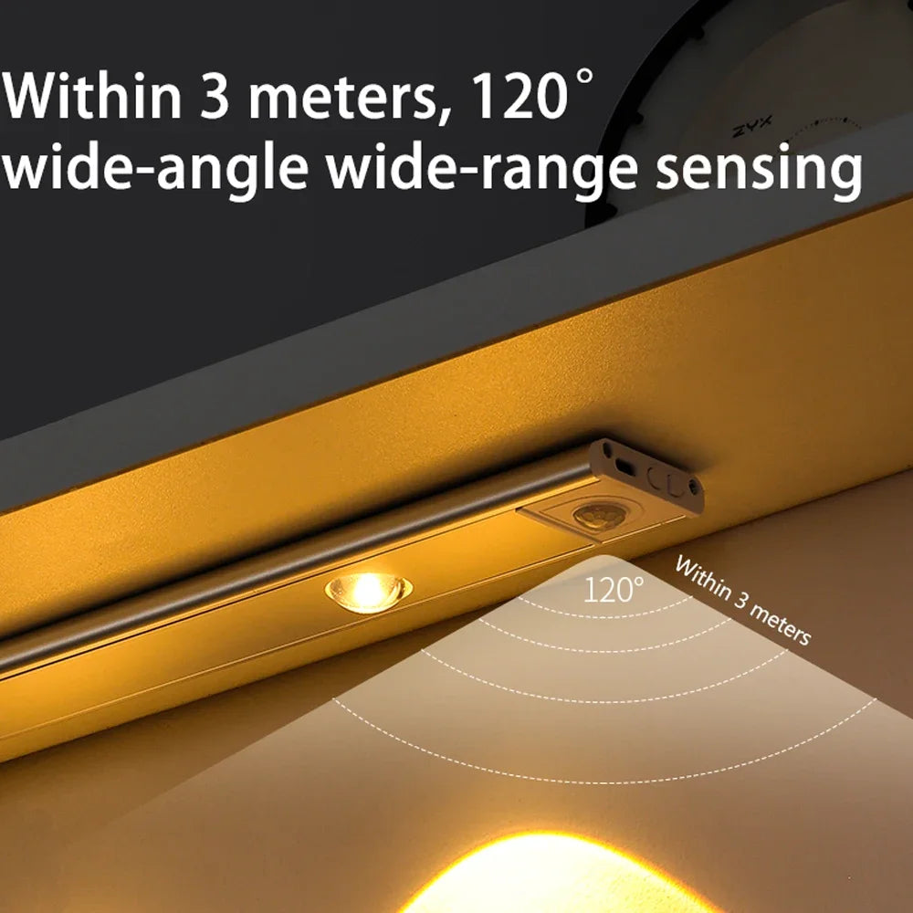 Rechargeable Motion Sensor LED Cabinet Light – Sleek Design with Adjustable Brightness