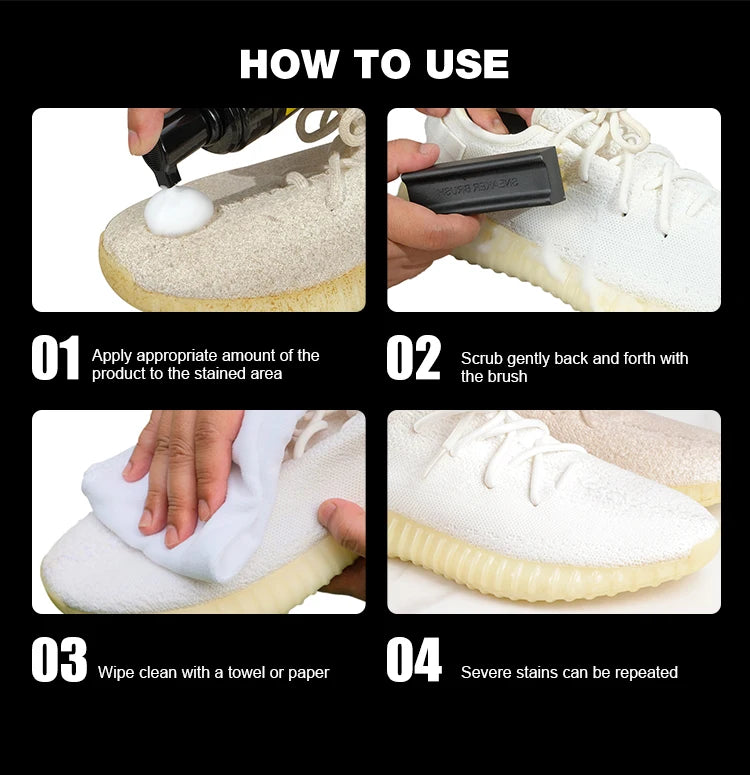 All-in-One Sneaker Cleaning Kit – Foam Cleaner, Brush & Cloth