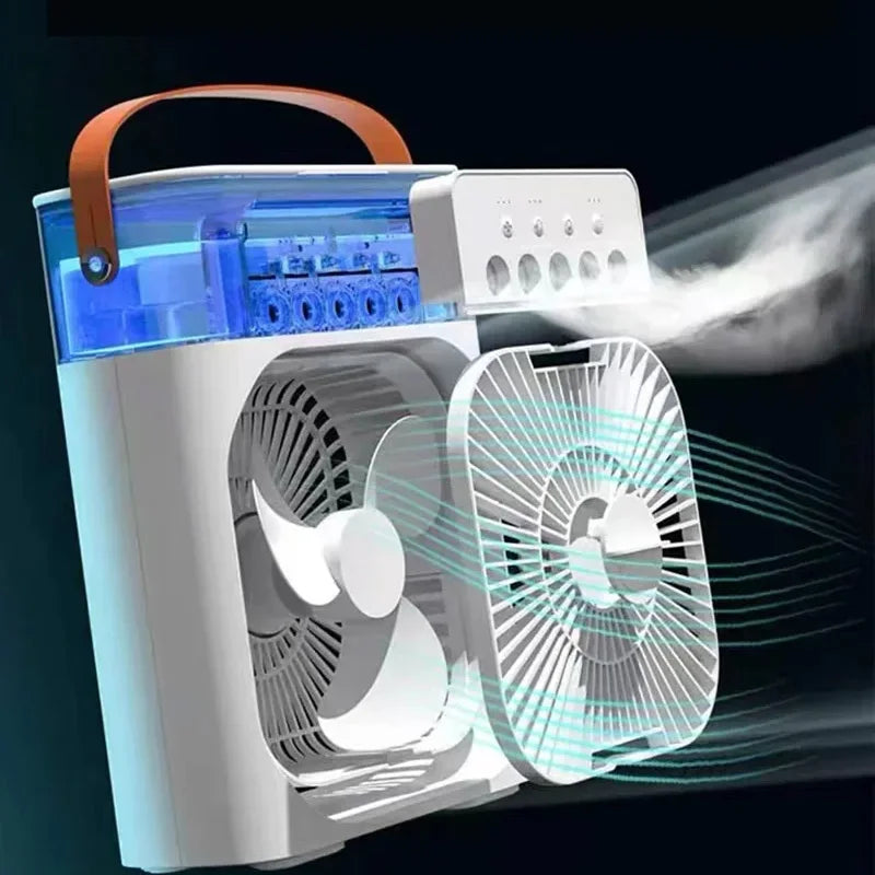 Portable 2-in-1 Fan and Humidifier with LED Night Lights - Stay Cool and Comfortable