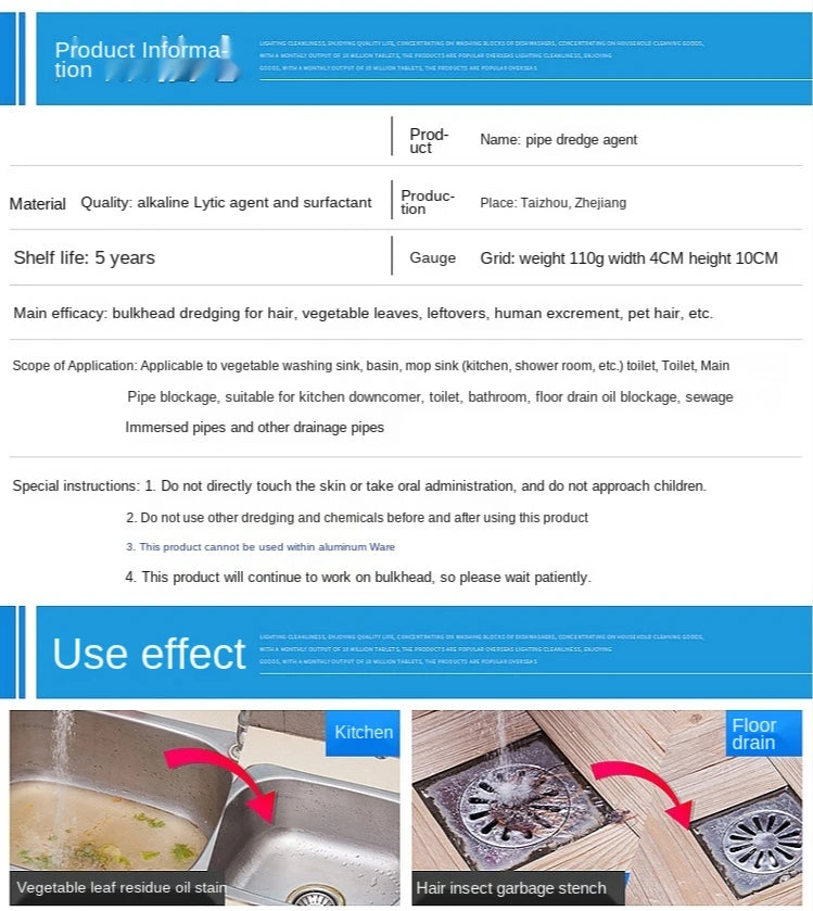 Powerful Drain Cleaner & Clog Remover – Fast-Acting Pipe Unblocker