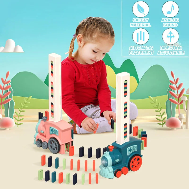 Domino Domino Mini Train Fun Automatic Placement Building Block Children's Electric Puzzle Toy Car