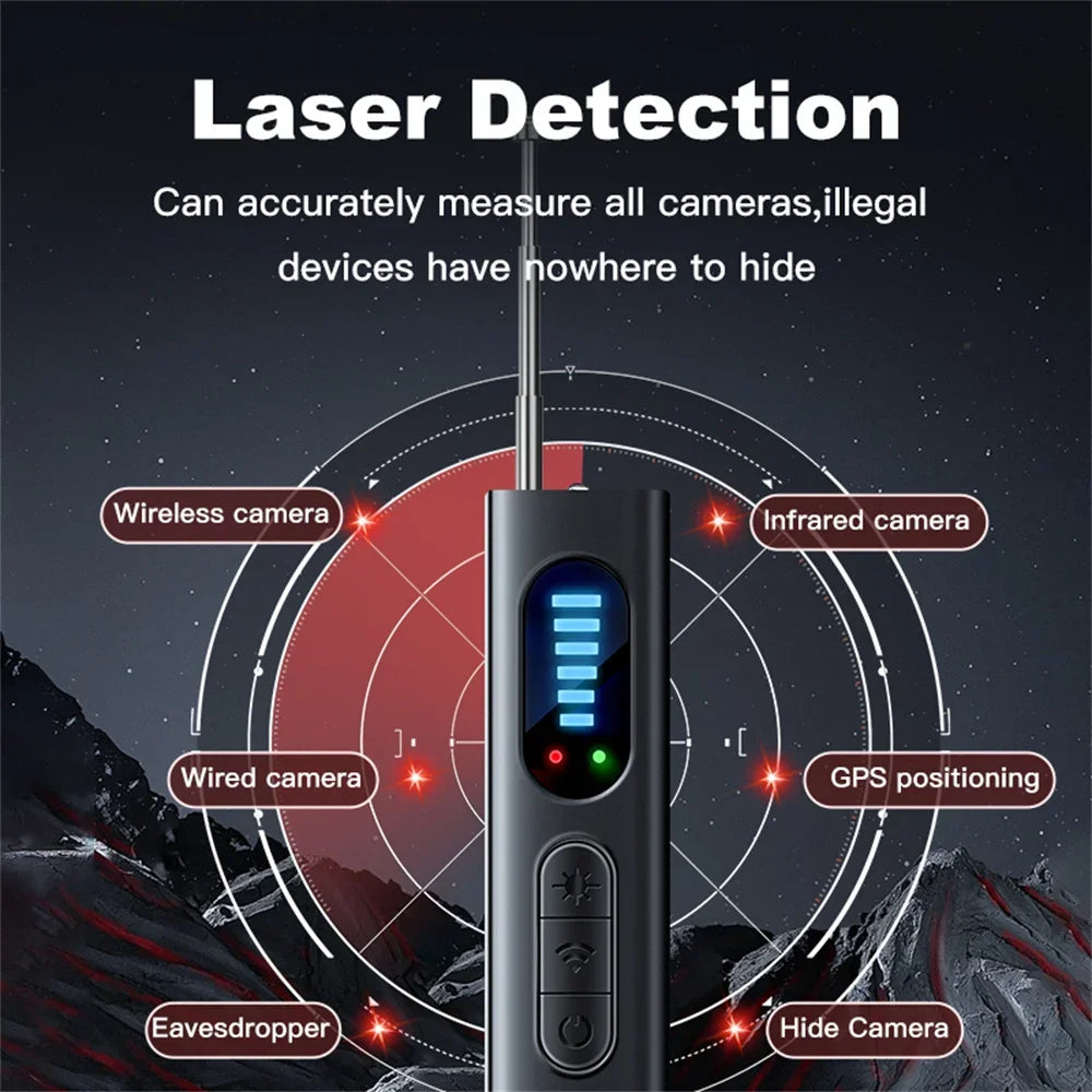 Advanced Wireless Anti-Spy Detector – Hidden Camera, GPS, and RF Signal Scanner
