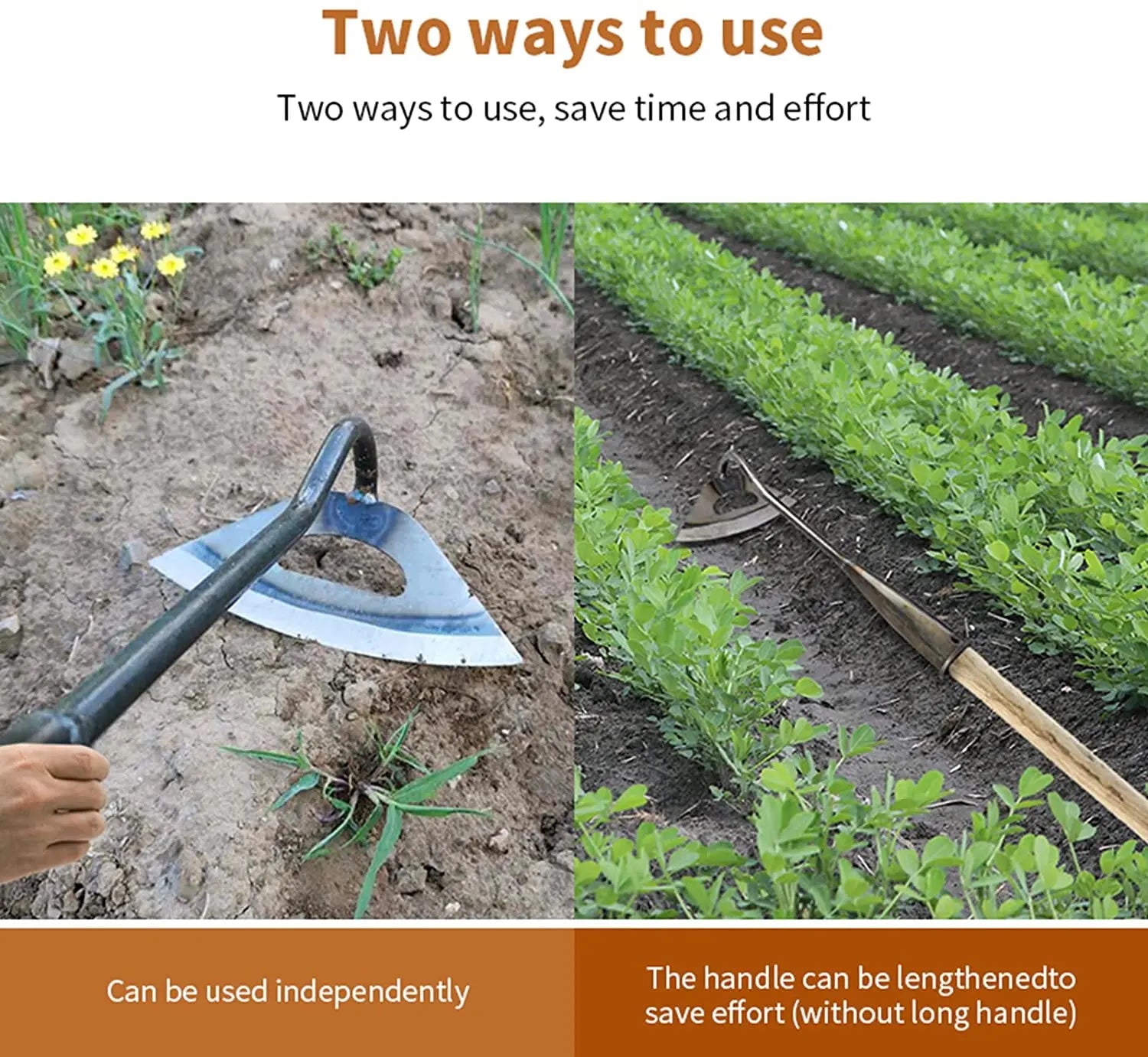 Heavy-Duty Hollow Steel Hand Hoe – Garden & Farm Weeding Tool