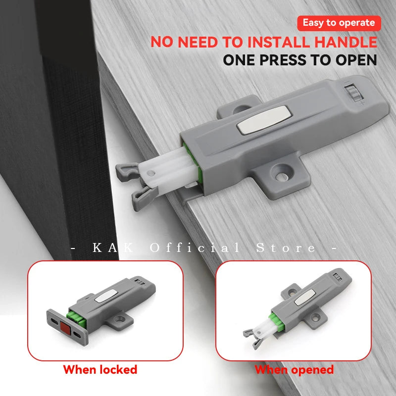 5-Pack Push-to-Open Cabinet Latches – Adjustable Hidden Door Catch