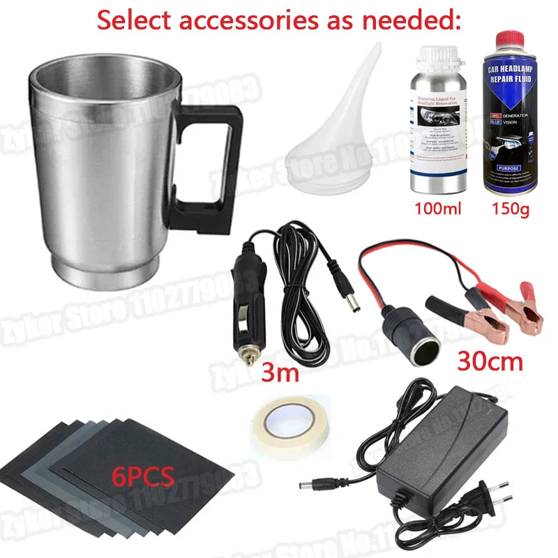 Car Headlight Restoration Kit - Polish & Brighten Faded Headlights