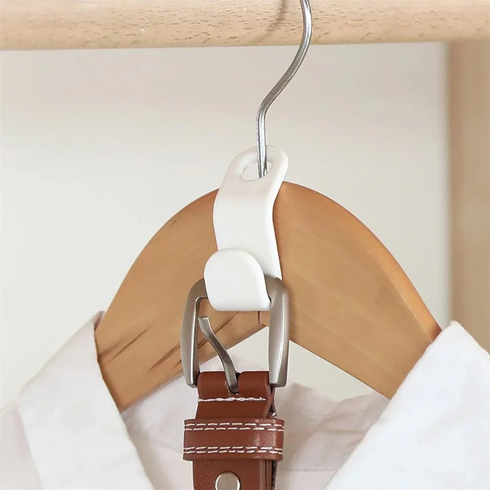 Space-Saving Cascading Wardrobe Connector Hooks