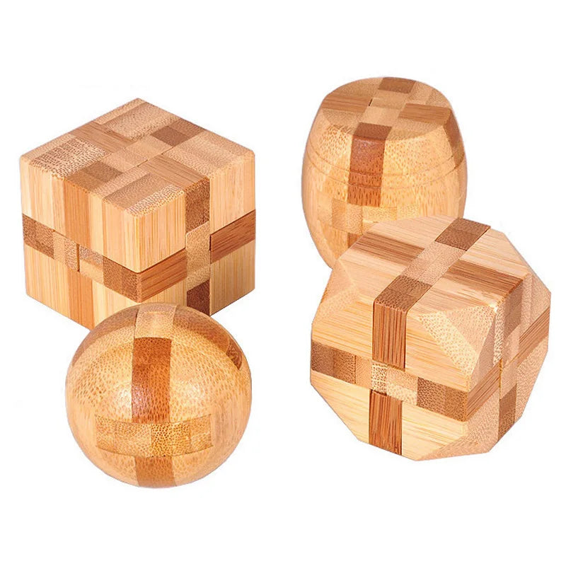 Wooden Kong Ming & Lu Ban Lock 3D IQ Puzzle Toy