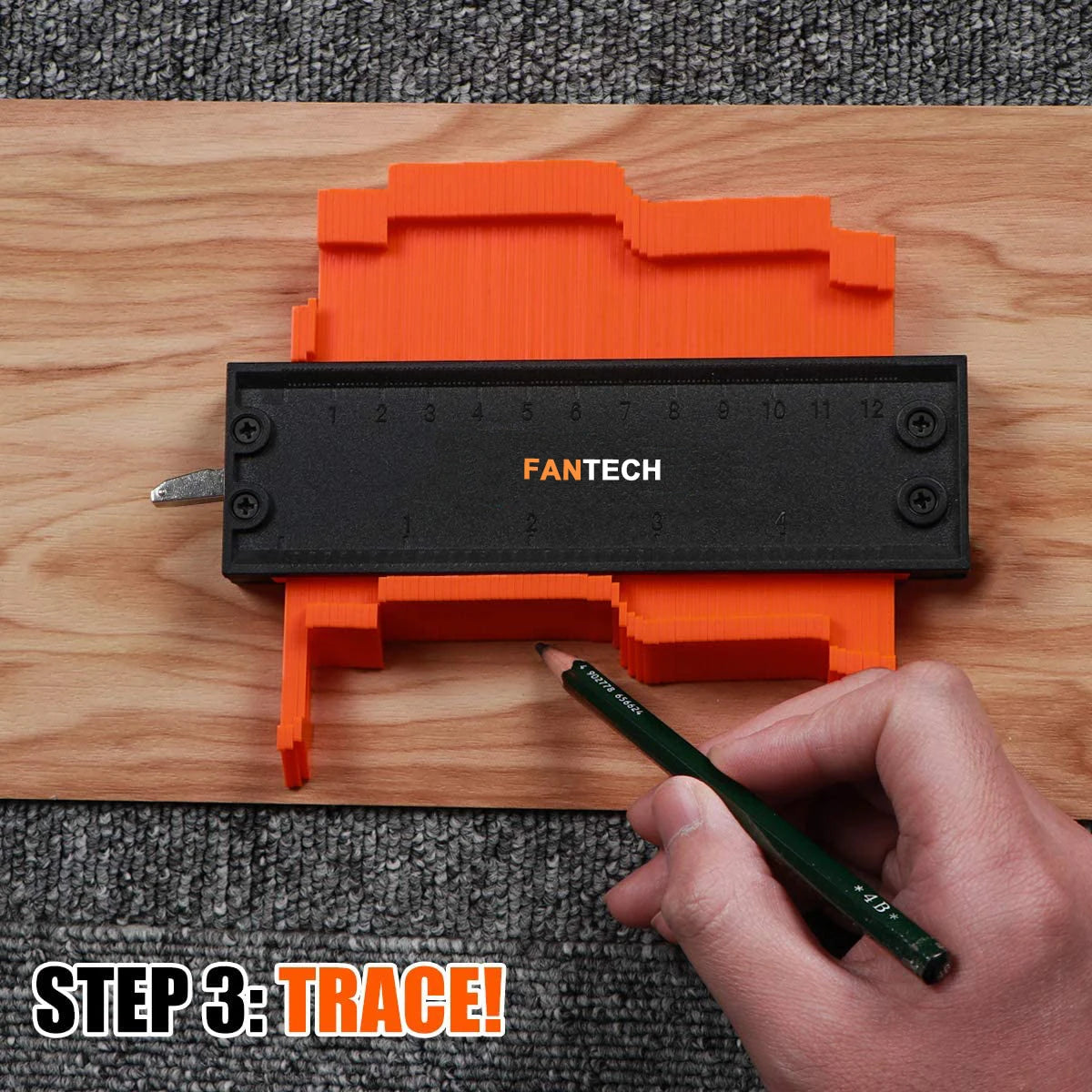 Precision Contour Gauge with Lock – Shape Duplicator Tool for Woodworking, Tiling & DIY Projects
