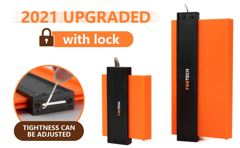 Precision Contour Gauge with Lock – Shape Duplicator Tool for Woodworking, Tiling & DIY Projects
