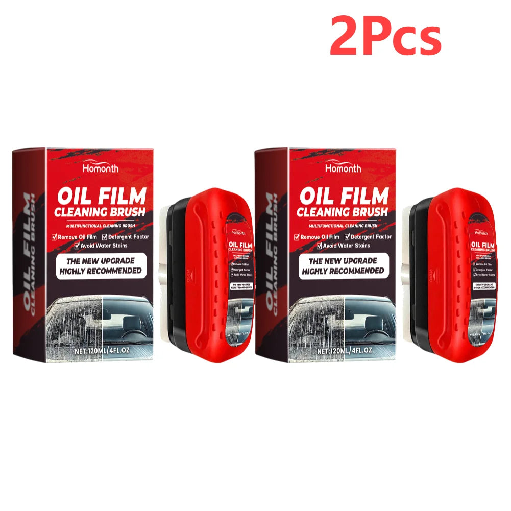 Car Windshield Oil Film Remover – Powerful Glass Cleaner with Sponge Brush
