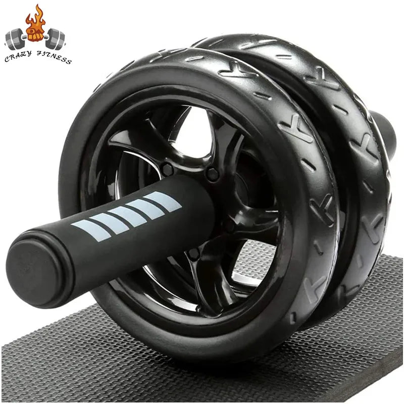 Silent Double-Wheeled AB Roller with Mat – Ultimate Core and Strength Training Tool