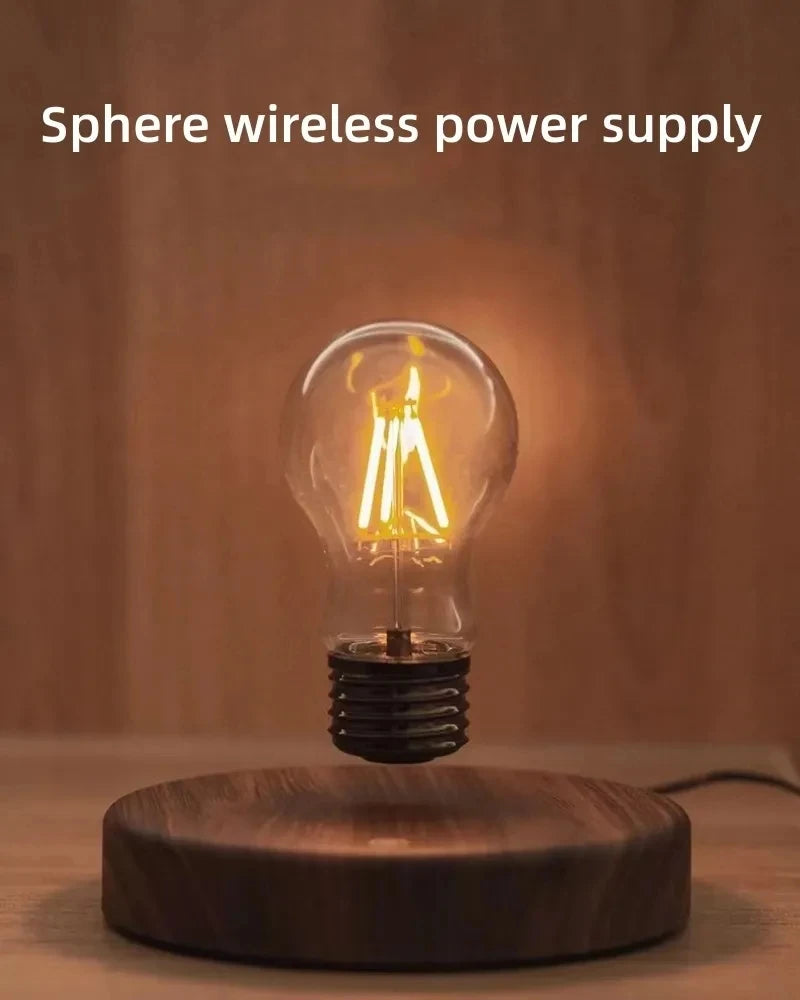 Magnetic Levitating LED Lamp with Wooden Base