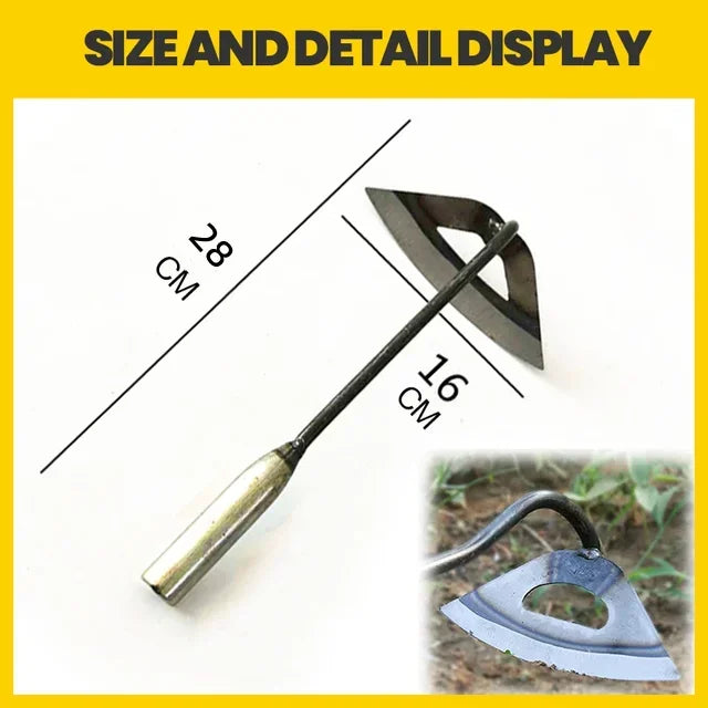Heavy-Duty Hollow Steel Hand Hoe – Garden & Farm Weeding Tool