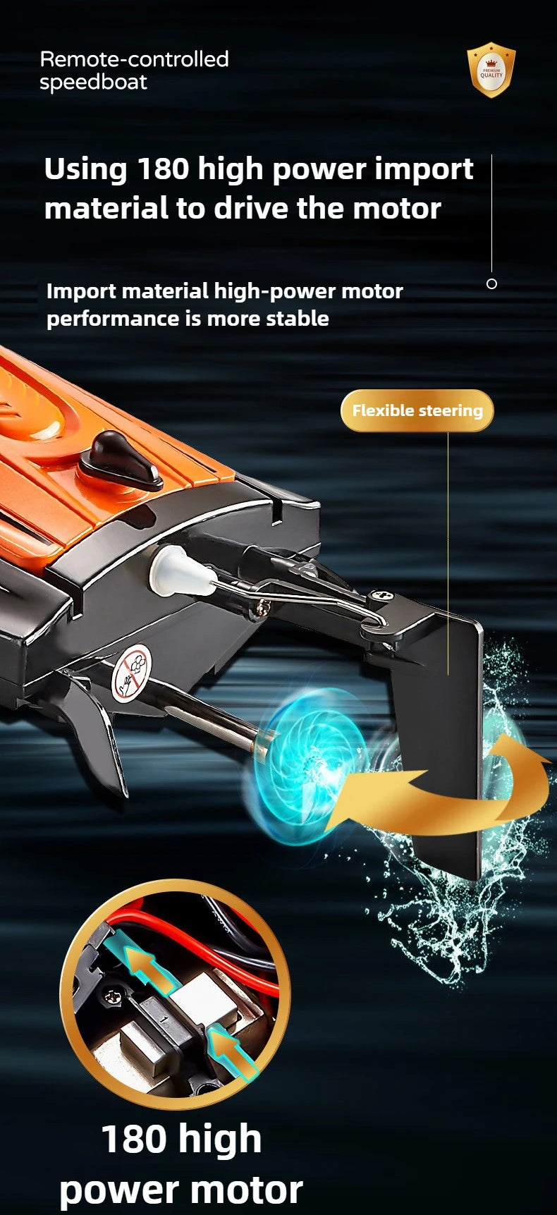 High-Speed 2.4GHz RC Racing Speedboat – Waterproof & Self-Righting